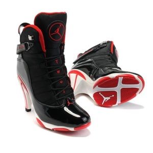 Sold! Air Jordan 6.5 Red Black High Heels Sneaker